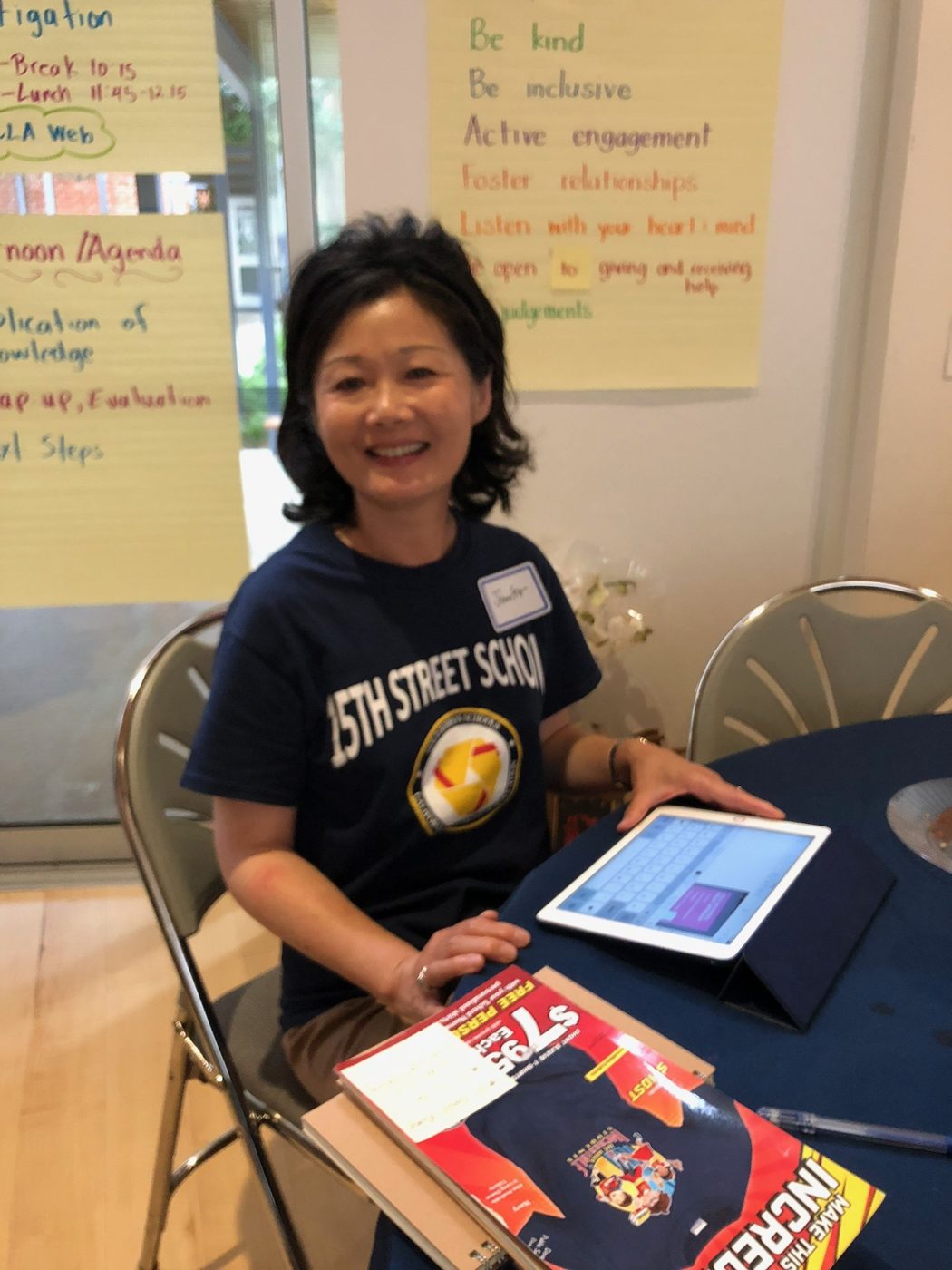 Jennifer at a professional development session at UCLA Lab School